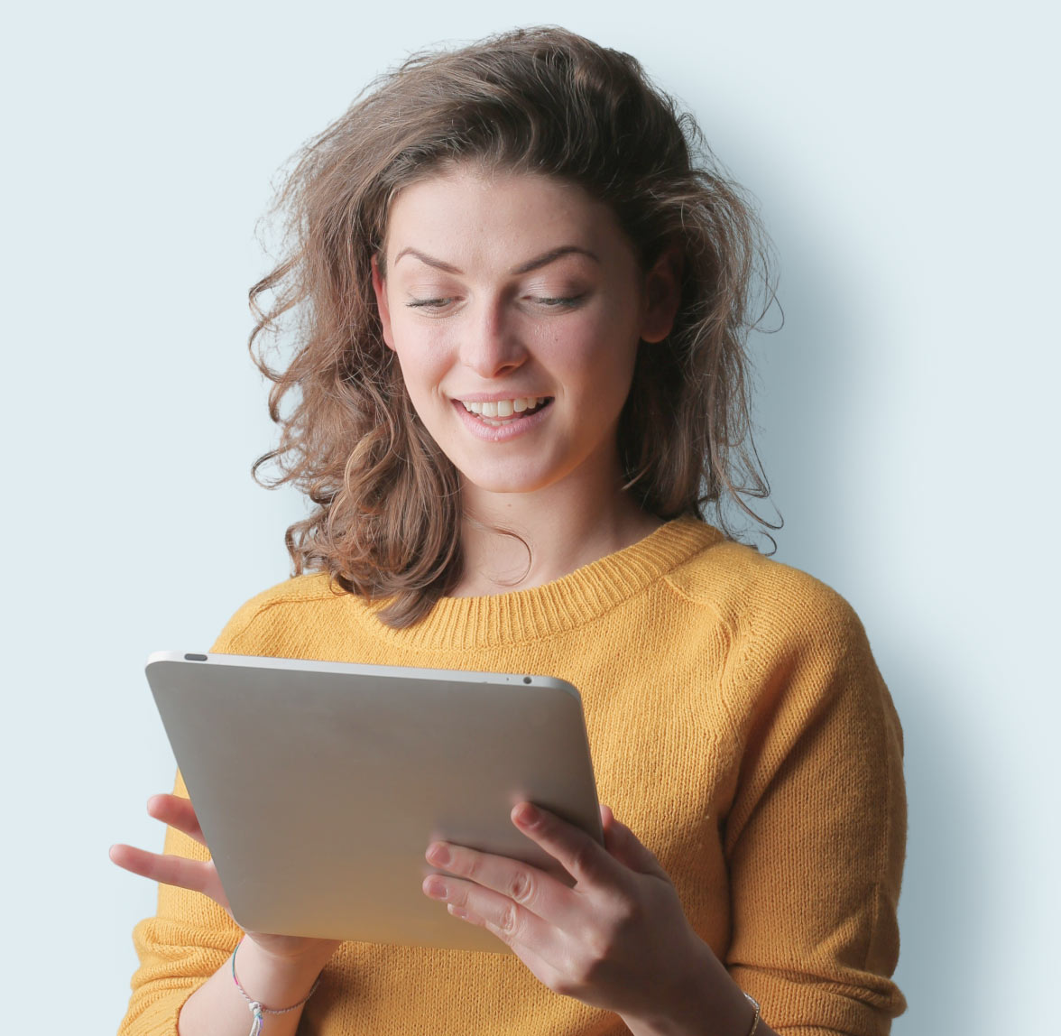 Woman Working on Tablet Woman Working on Tablet